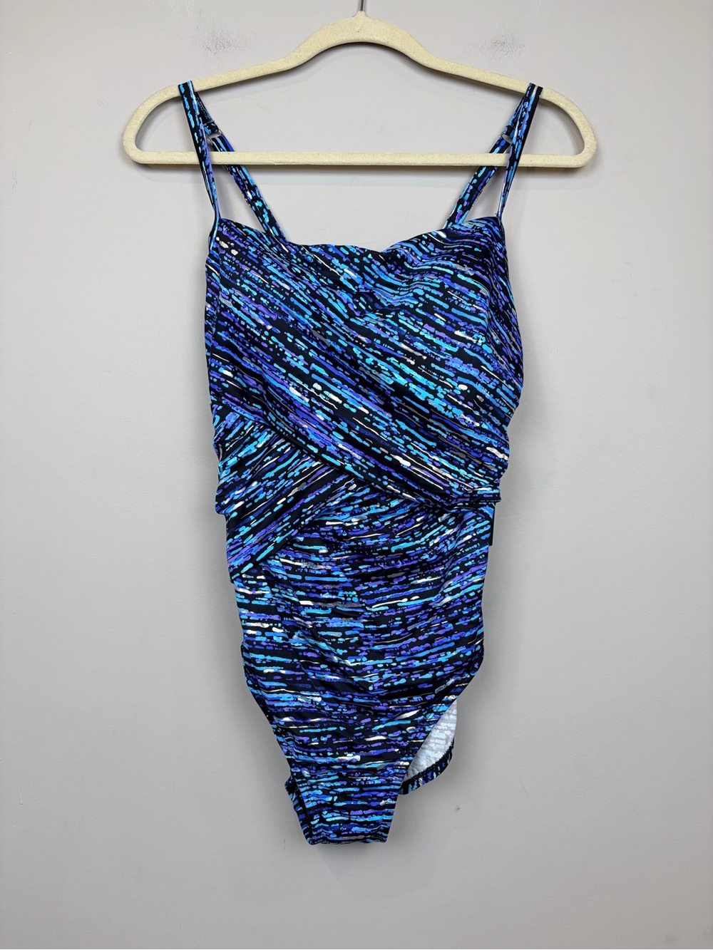NWT‎ Dreamsuit by Miracle Brands Drape One Piece Swimsuit 12 Ruched